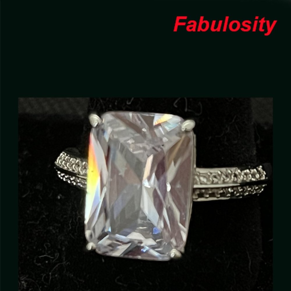 Adorable Sterling Silver White Sapphire Ring